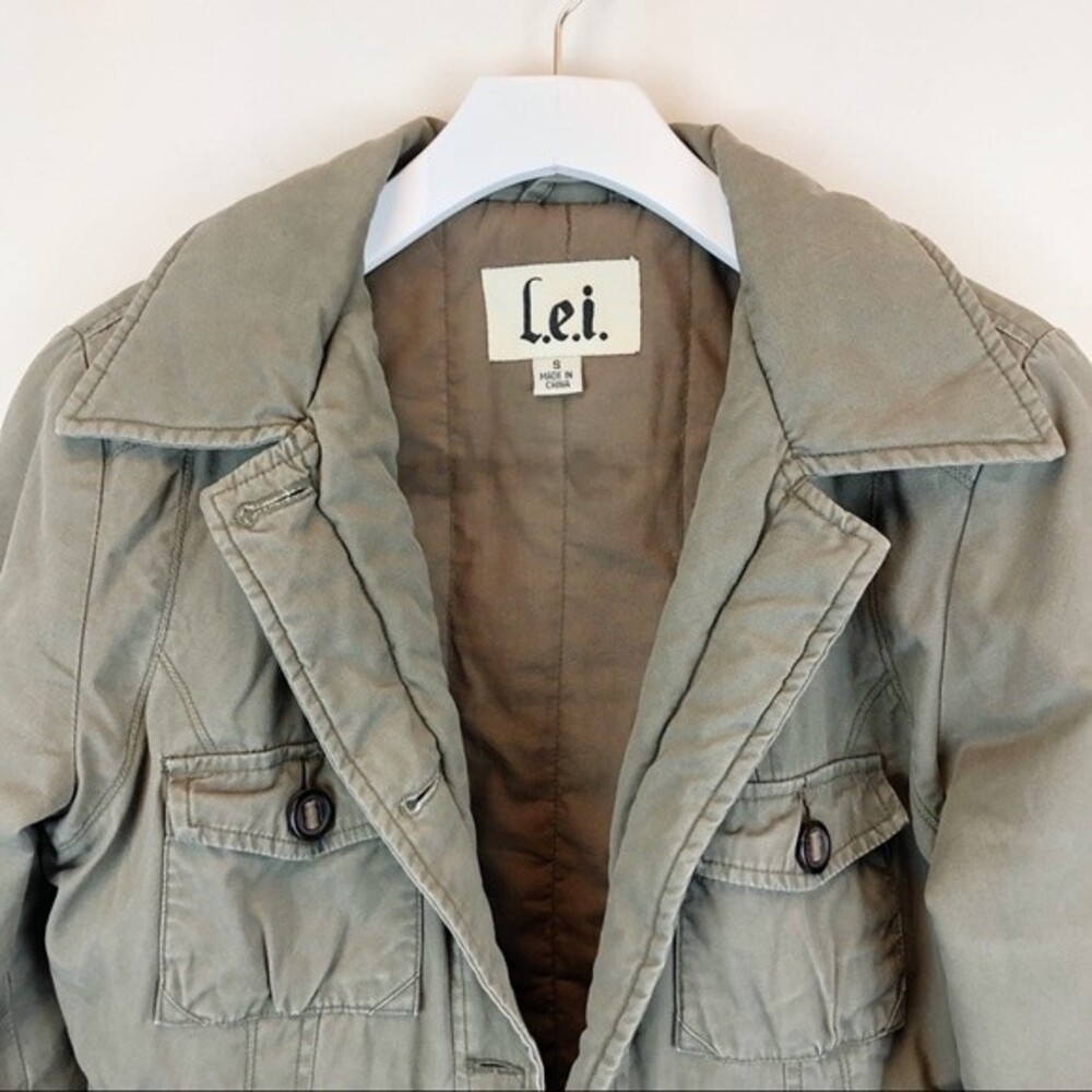L.E.I. Military Jacket Army Green Coat Sz S - Picture 2 of 7